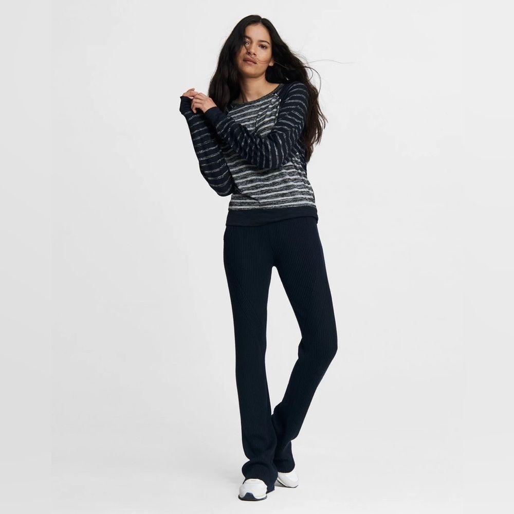 Rag & Bone The Knit Striped Pullover in Heather Stripe - Picture 3 of 11